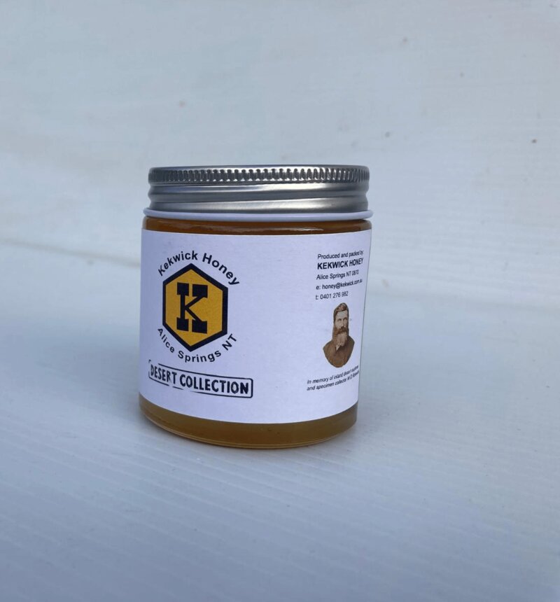 Premium glass jar of Kekwick Honey sealed tight